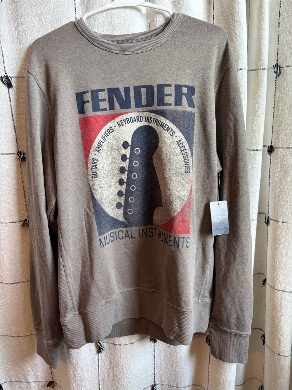 Fender Brown Crewneck with Retro Guitar Graphic